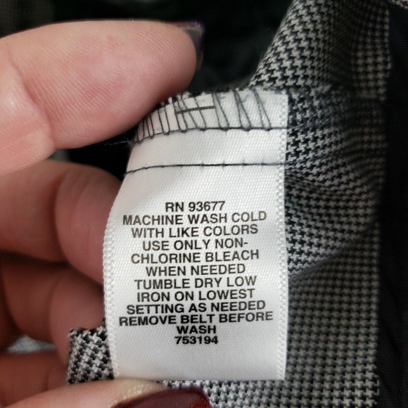 Liz Claiborne Womens Black White Mid Rise Flat Front Regular Fit Dress Pant Sz 6 - Picture 6 of 7